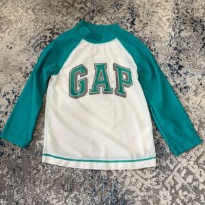 GAP Kids Teal and White Swim Shirt